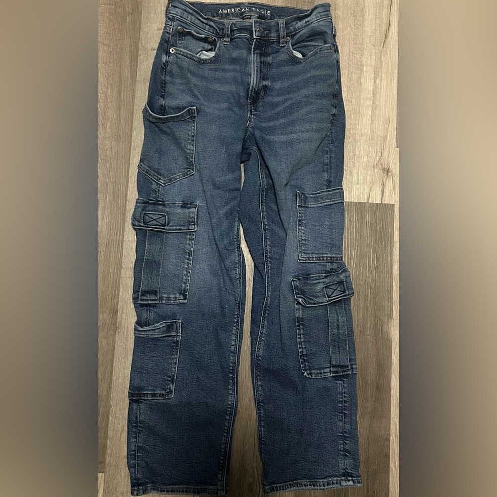 American Eagle Outfitters Super High Baggy Straight Jeans